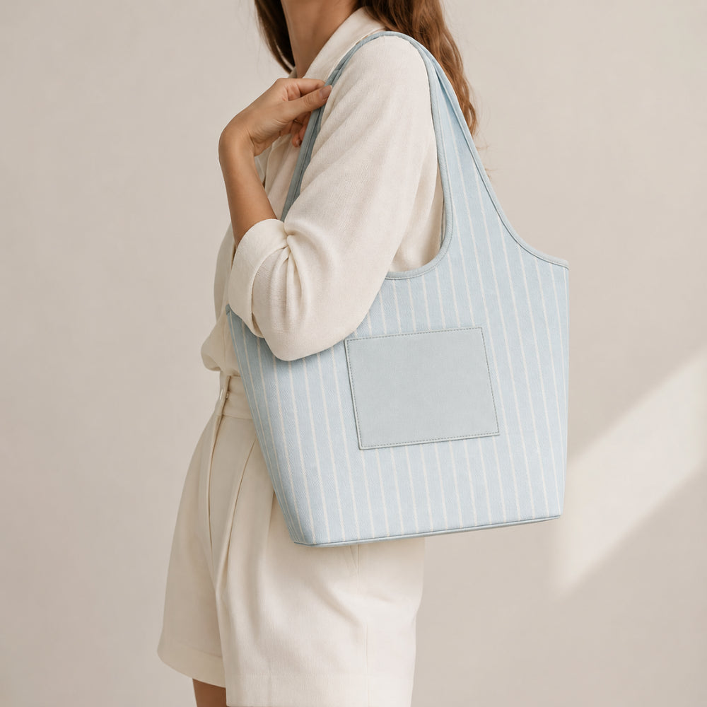 KaiserCraft Grace Sage Stripe totebag jacquard skulder
