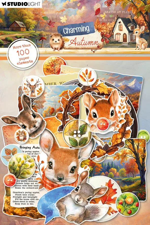 Studio Light Charming Autumn papirelementer 126 stk etiketter
