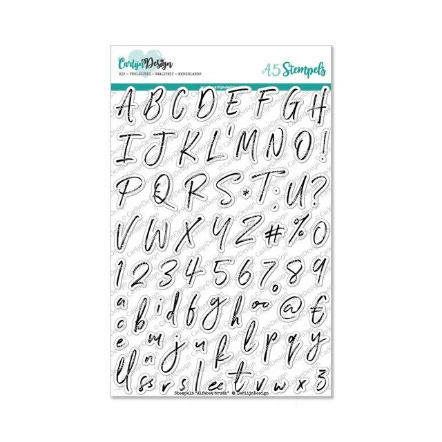 CarlijnDesign Alfabet Brush CDST-0051 stempelsett