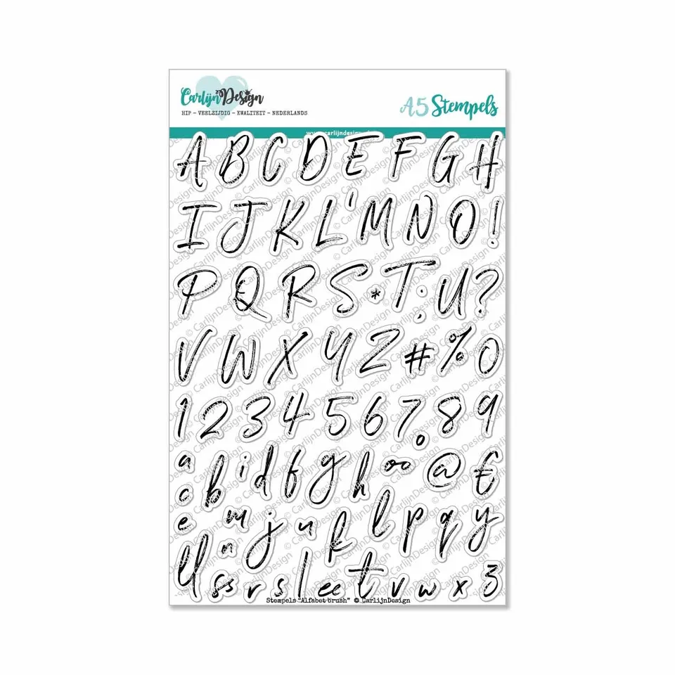 CarlijnDesign Alfabet Brush CDST-0051 stempelsett