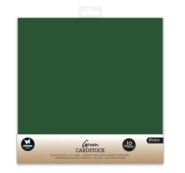 Studio Light Essentials papirsett Christmas green 304x304 mm 10 ark