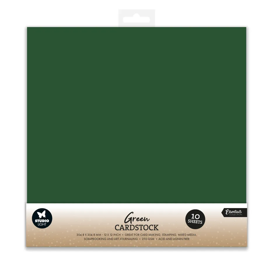 Studio Light Essentials papirsett Christmas green 304x304 mm 10 ark