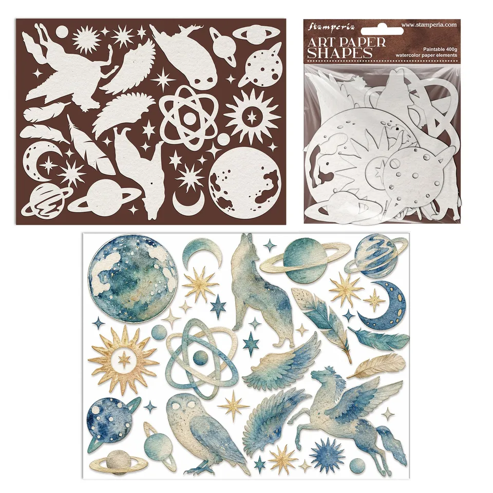 Stamperia Cosmos papirfigurer laser cut Cristina Radovan