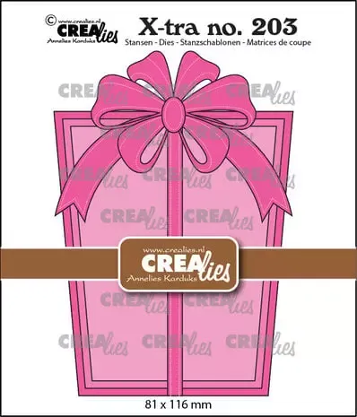 Crealies X-tra No. 203 Gift With Bow dies gavekort