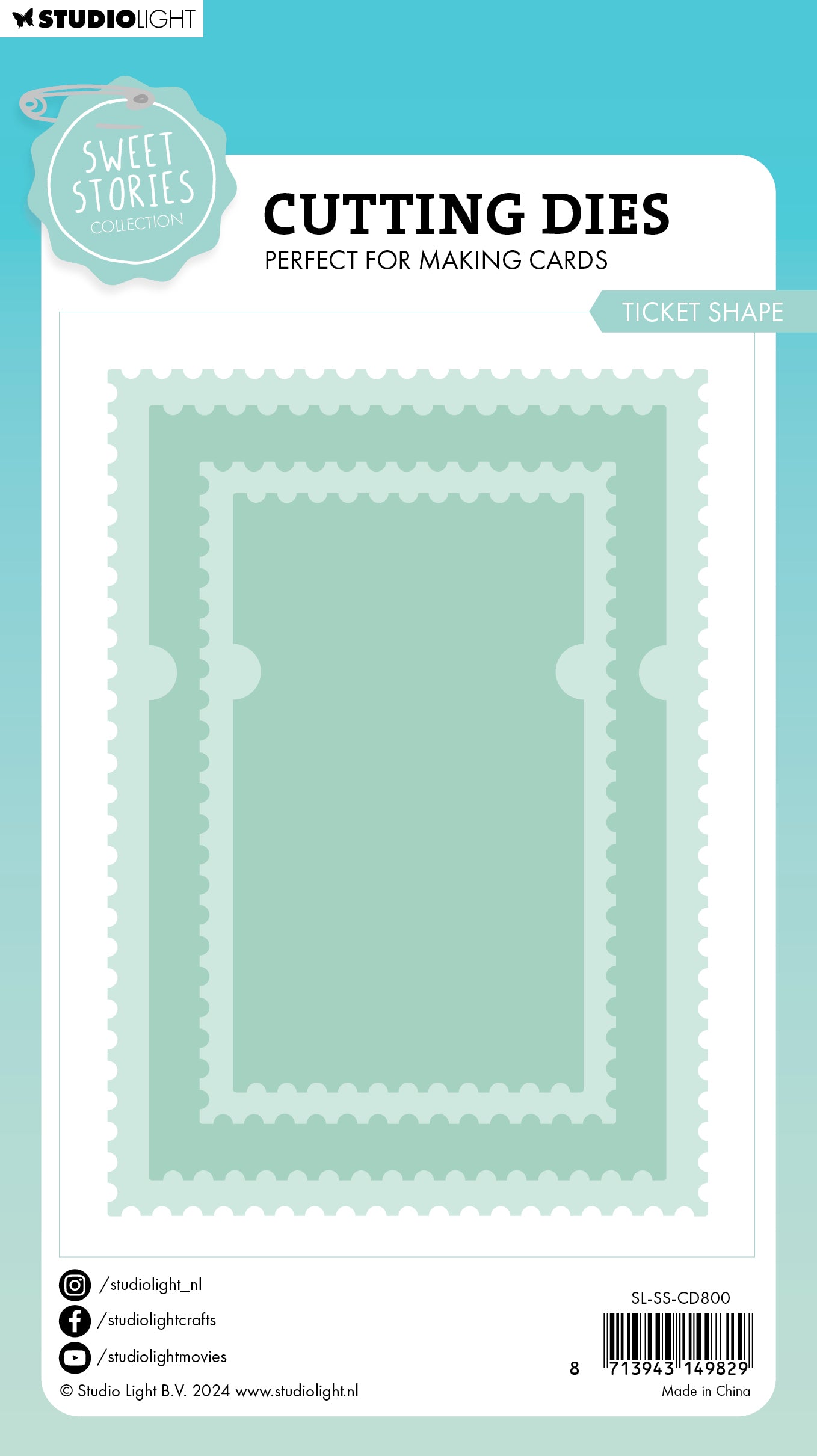 Studio Light Sweet Stories Ticket Shape dies billett metall