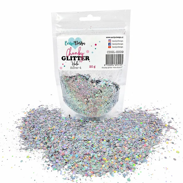 CarlijnDesign Chunky Holo Silver 4 CDGL-0009 glitter