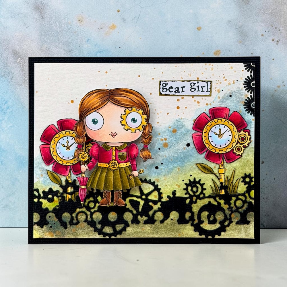 Aall and Create TP-1371 Gear Girl stempelsett A7 dampunk