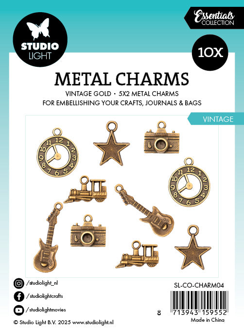 Studio Light Essentials metallcharms vintage 10 stk