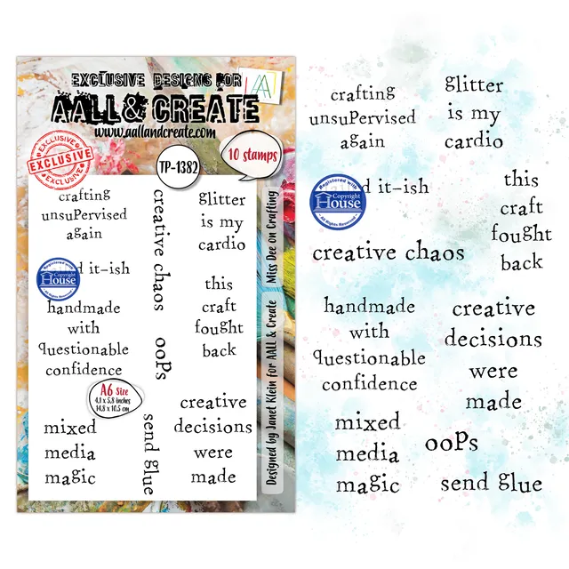 AALL & Create TP-1382 Miss Dee stempelsett A6 tekst