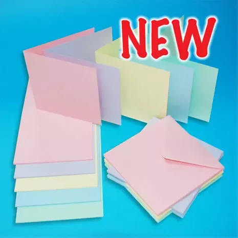 Korthobby kort og konvolutter pastel 6x6 tommer