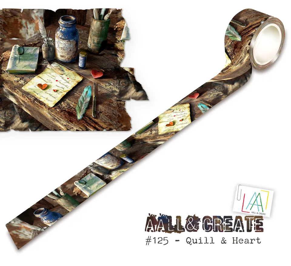 Aall and Create Layer-It-Up MT-125 Quill Heart washitape 25mm