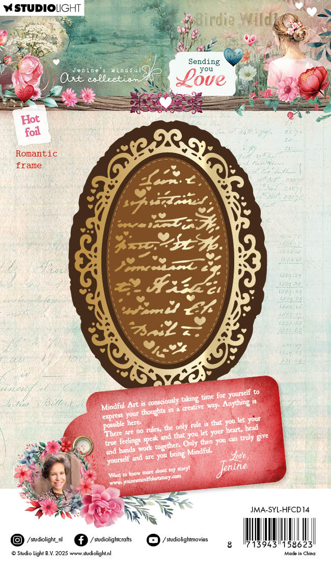 Jenine's Mindful Art Sending You Love Romantic frame foilplate