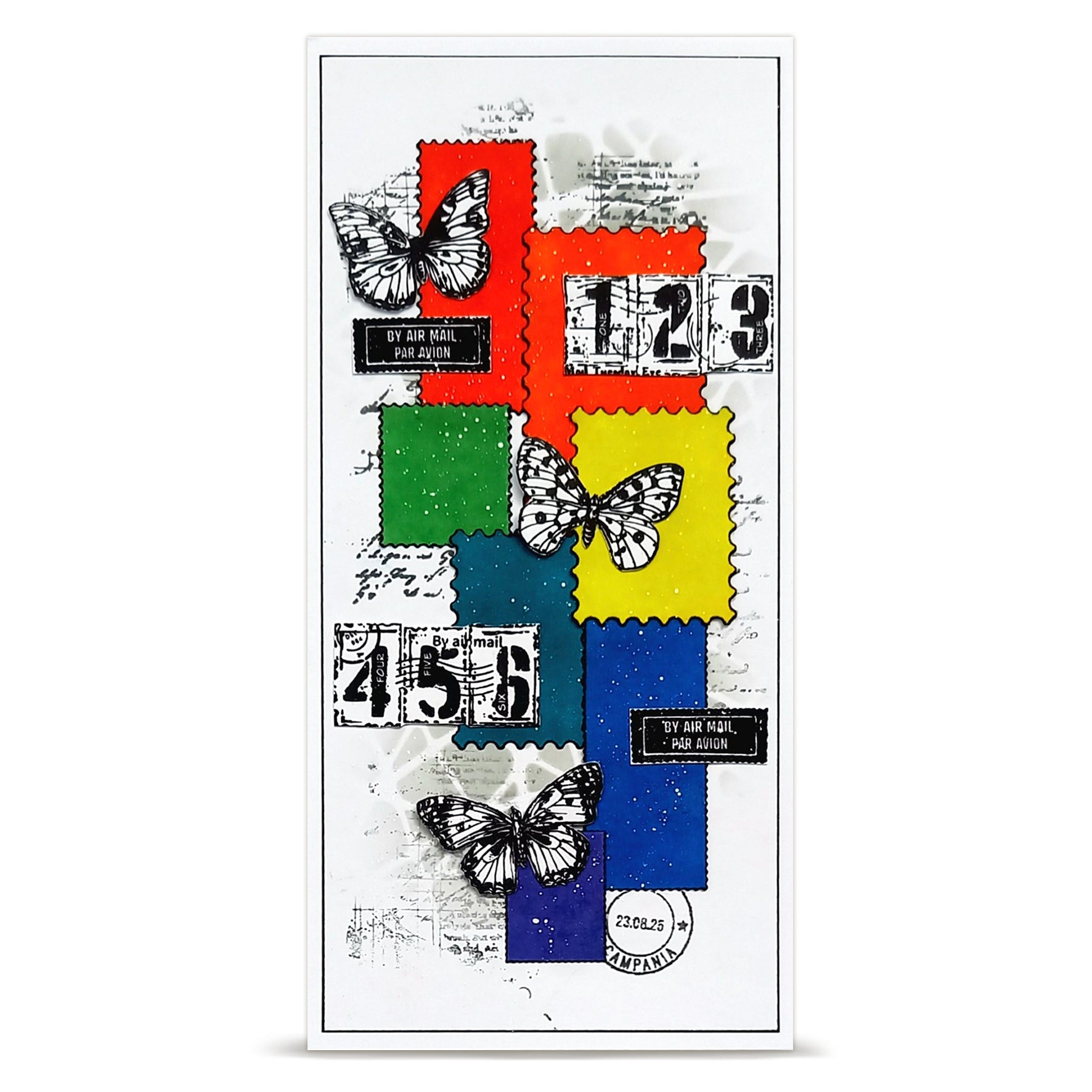 Autour de Mwa Postage Christmas stempel + dies