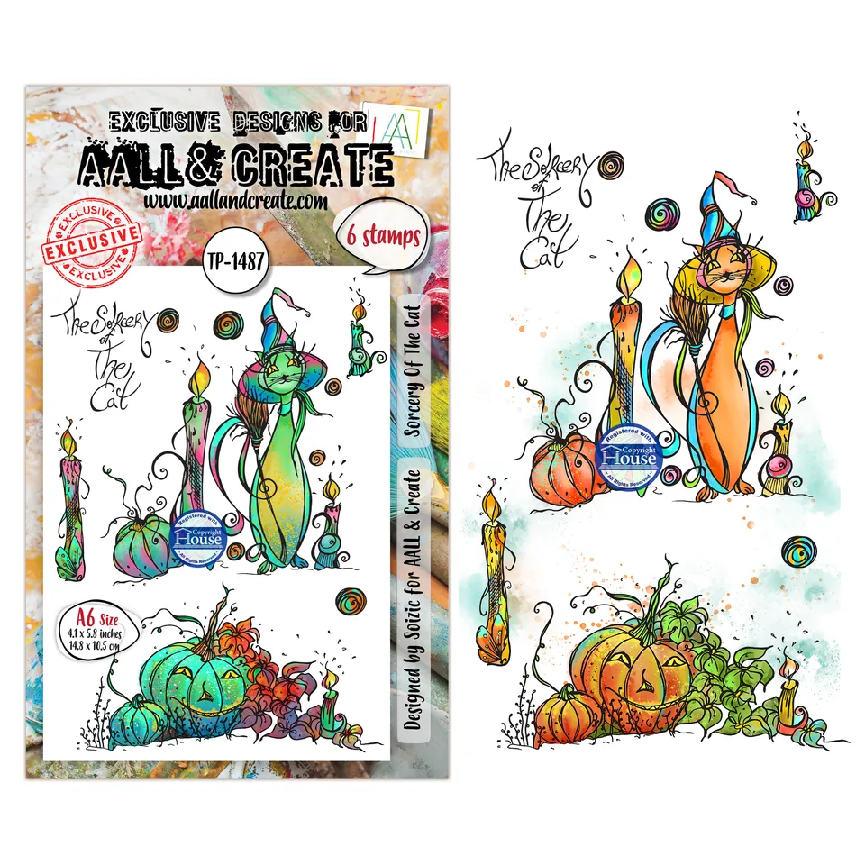 Aall and Create Soizic TP-1487 Sorcery Of The Cat stempelsett A6