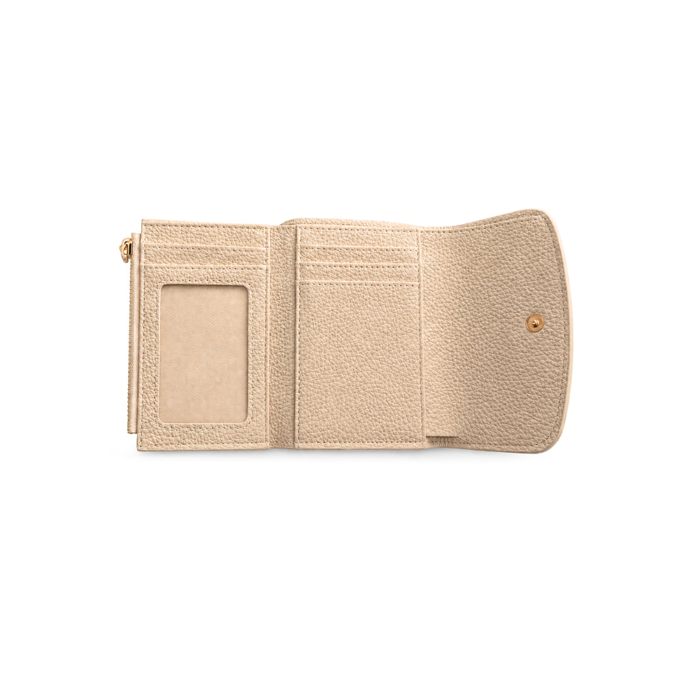 K&Co. Flapover kortholder lommebok beige skinn 12 cm