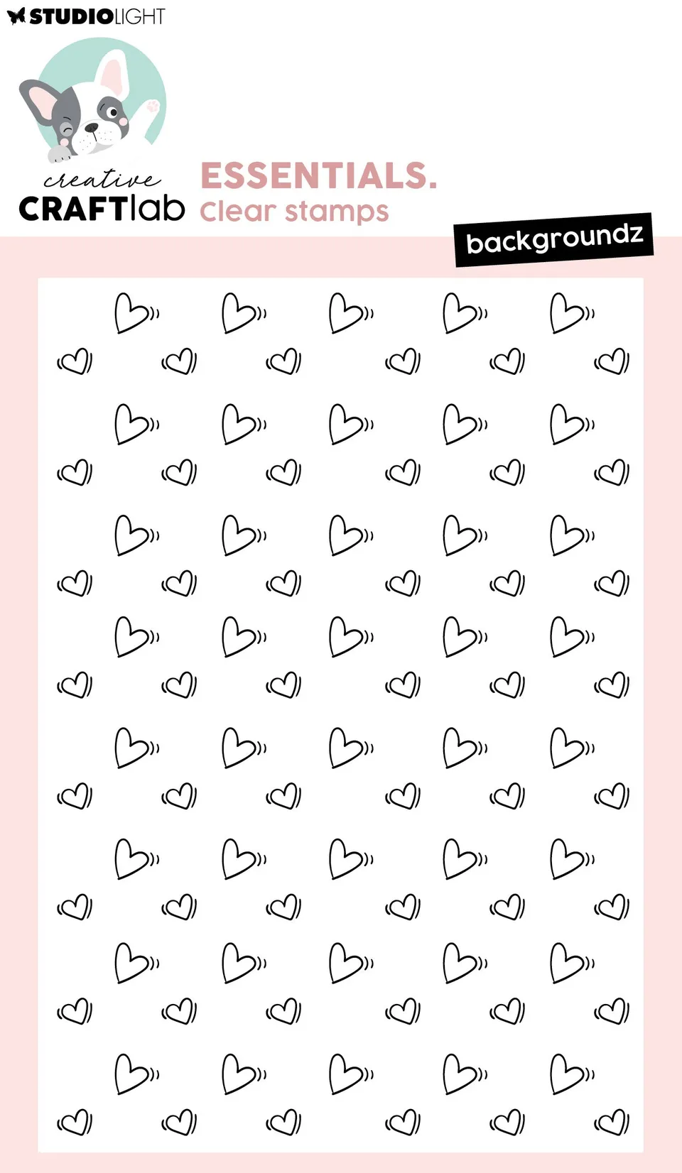 Creative Craftlab Essentials Backgroundz Hearts stempel hjerter