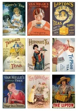 Reprint Tea klippeark A4 vintage