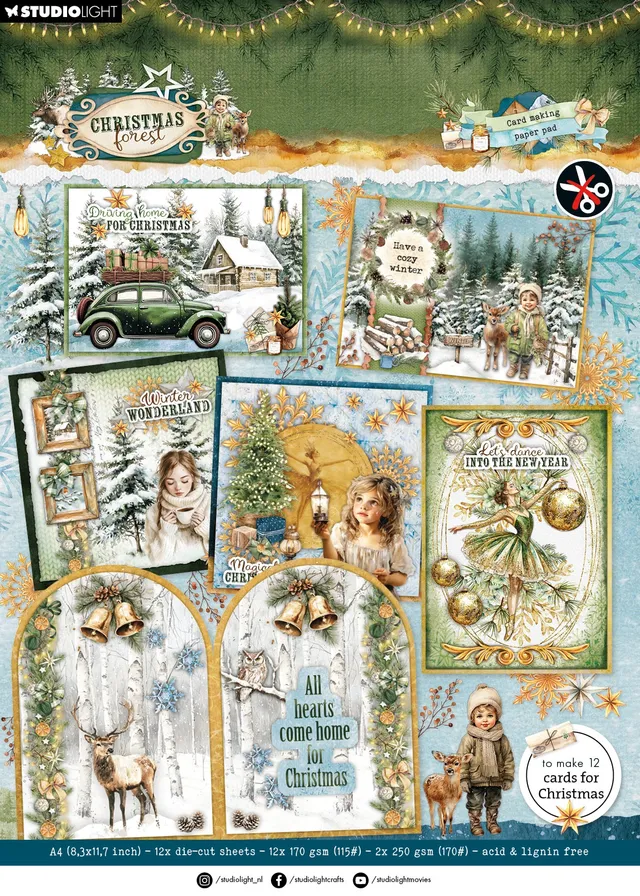 Studio Light Christmas Forest papirblokk 210x294 mm