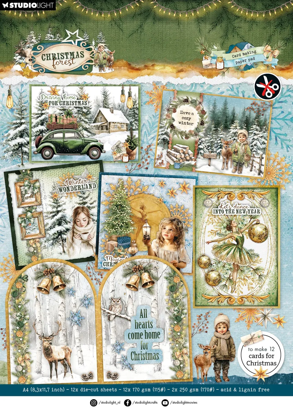 Studio Light Christmas Forest papirblokk 210x294 mm