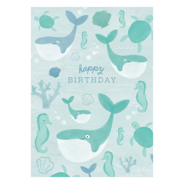KaiserCraft Bubbles gratulasjonskort Blue Sea Life 13x18 cm