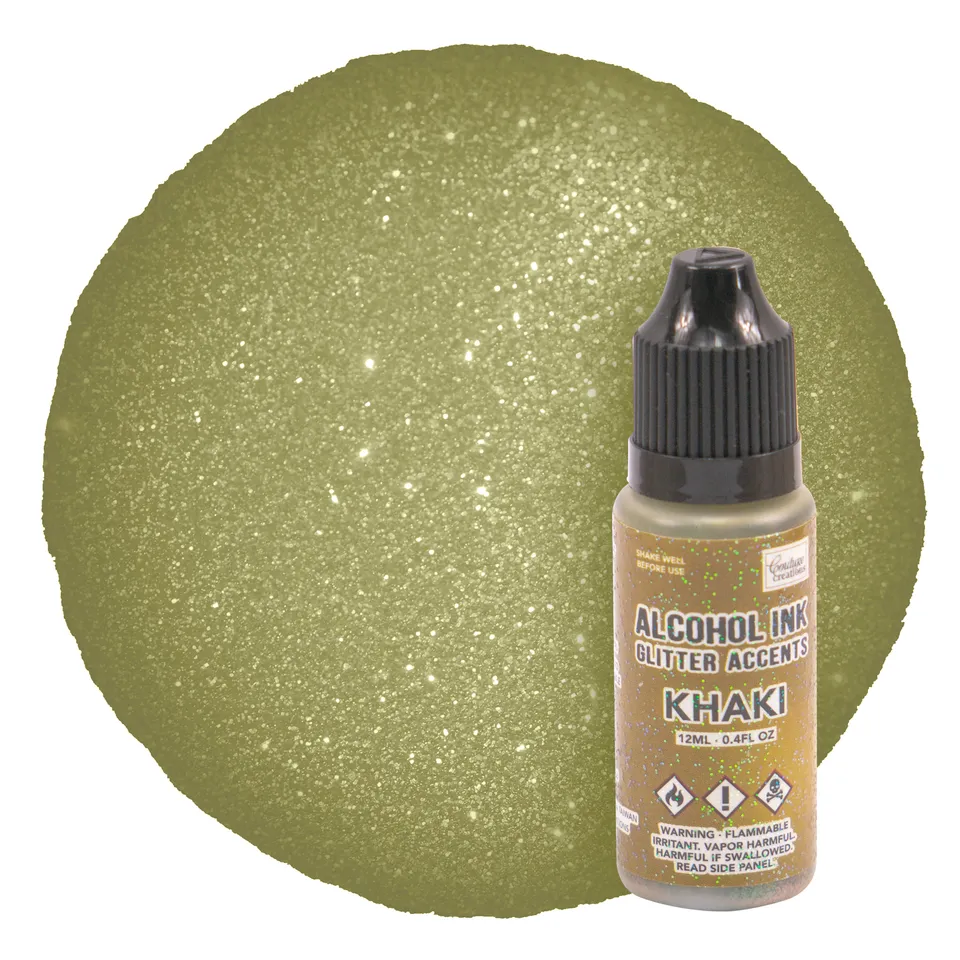 Couture Creations Alcohol Ink Glitter Accents Khaki alkoholblekk 12 ml