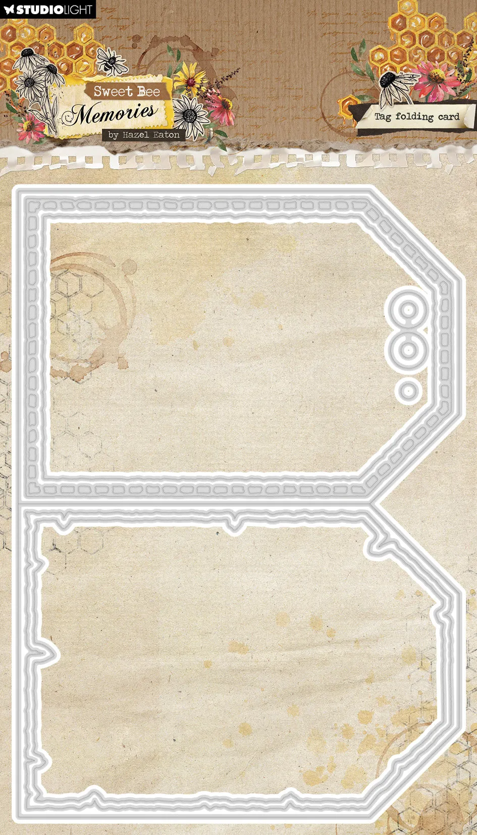 Studio Light Sweet Bee Memories dies tag folding card