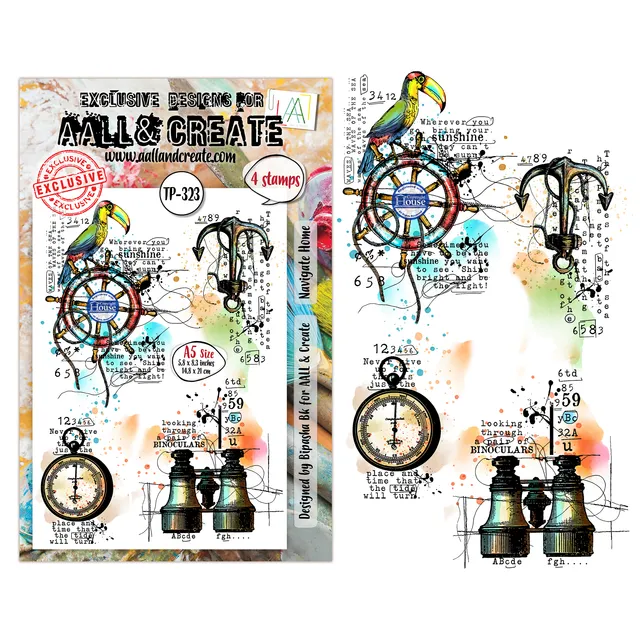 Aall and Create TP-323 Navigate Home stempelsett A5