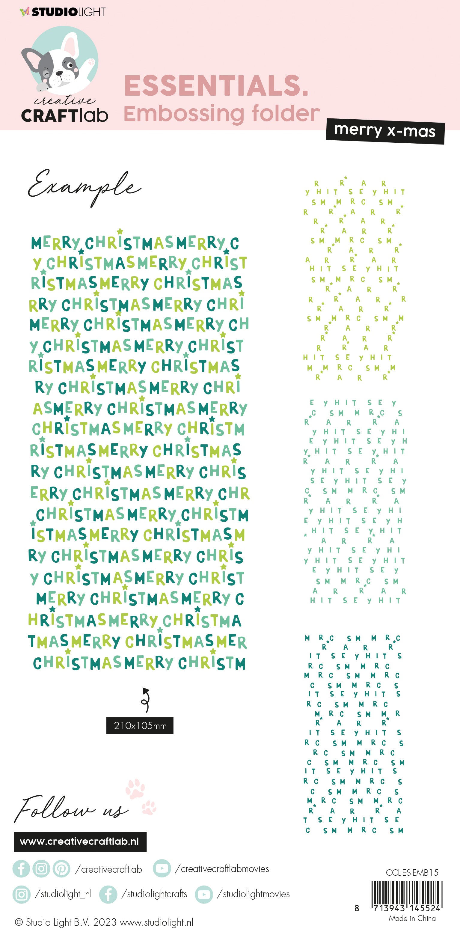 Creative Craftlab Essentials Merry X-mas pregefolder jul