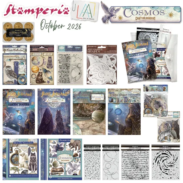 Stamperia Cosmos Complete Collection sett 18-deler art journal