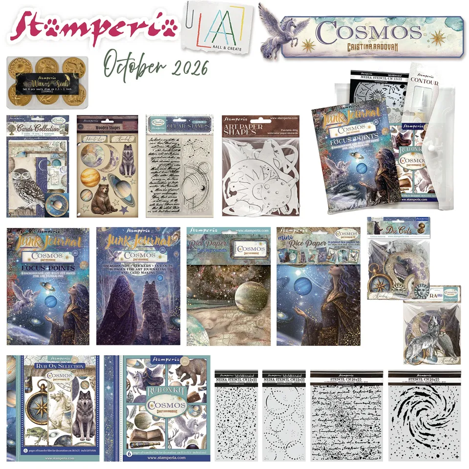 Stamperia Cosmos Complete Collection sett 18-deler art journal