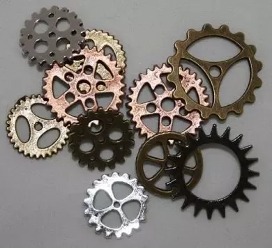 Korthobby tannhjul metallpynt diverse