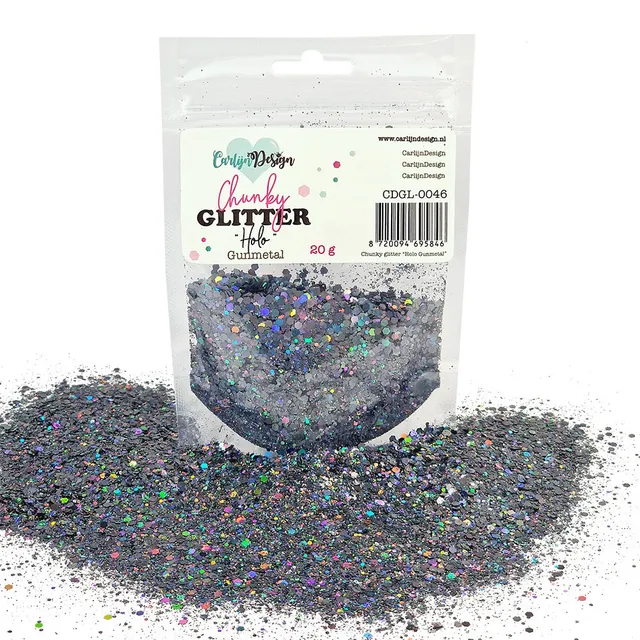 CarlijnDesign CDGL-0046 Chunky glitter Holo Gunmetal 20g