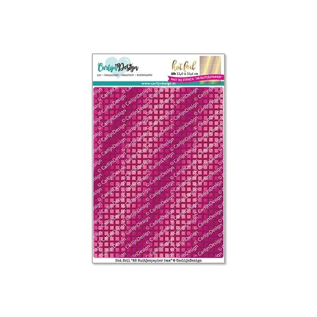 CarlijnDesign Ruitjespapier CDHF-0028 hotfoilplate A6 ruter