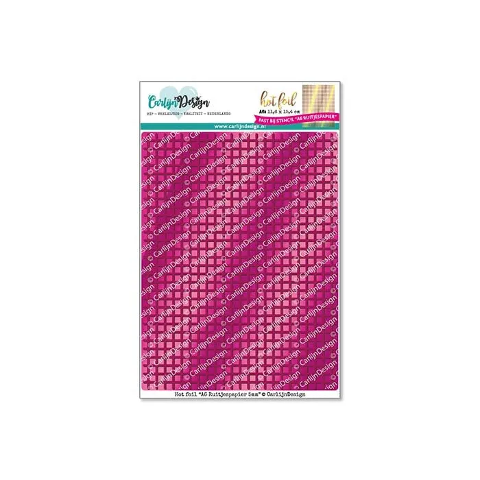 CarlijnDesign Ruitjespapier CDHF-0028 hotfoilplate A6 ruter