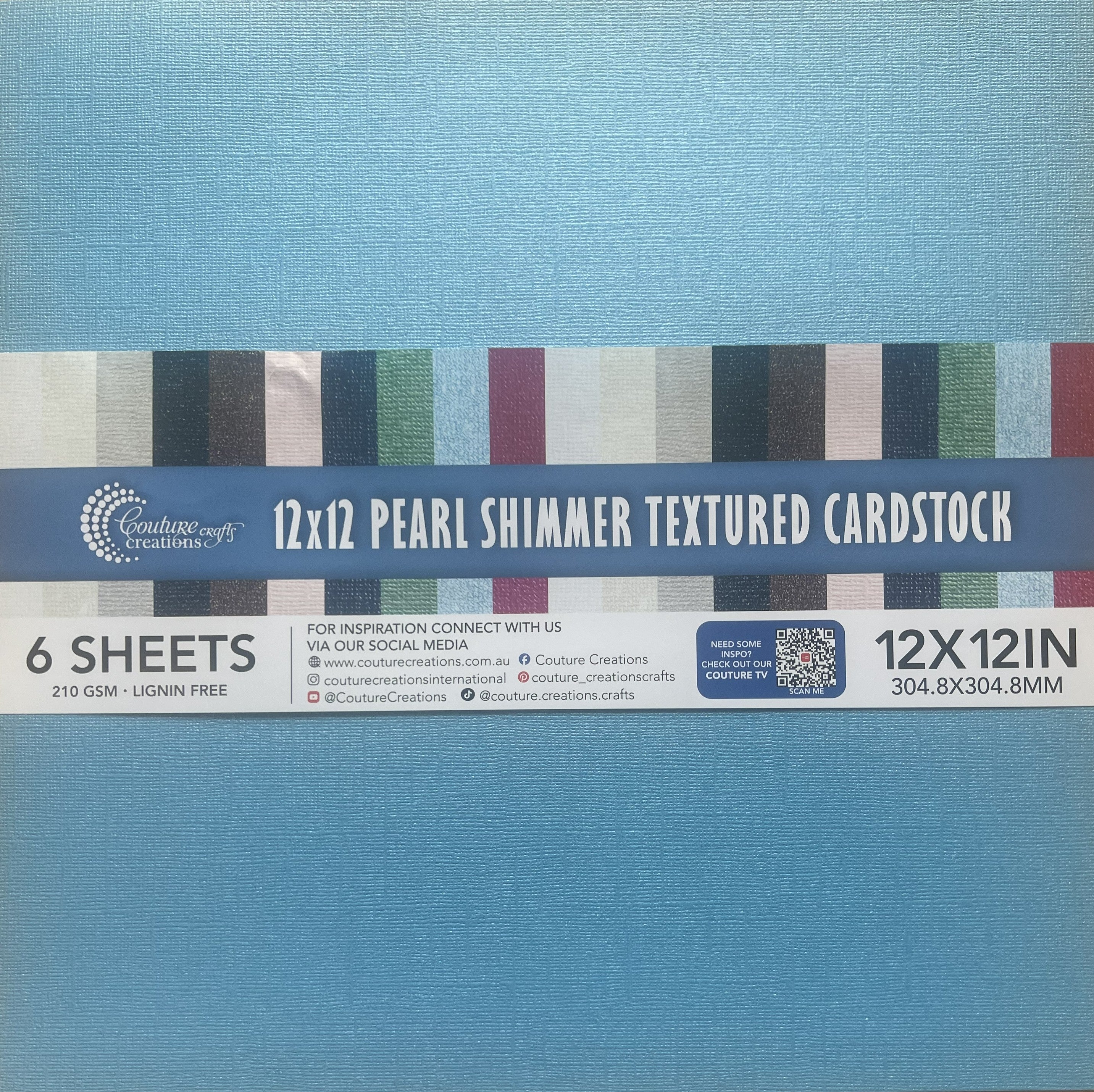 Couture Creations kartong ocean blue 12x12 6 ark