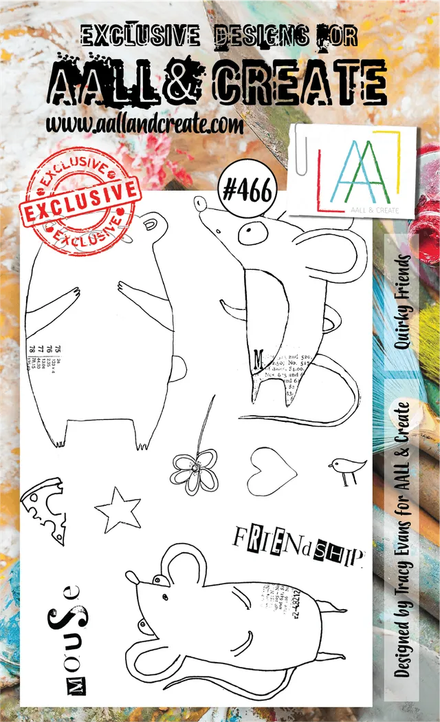 Aall and Create 466 Quirky Friends stempelsett figur