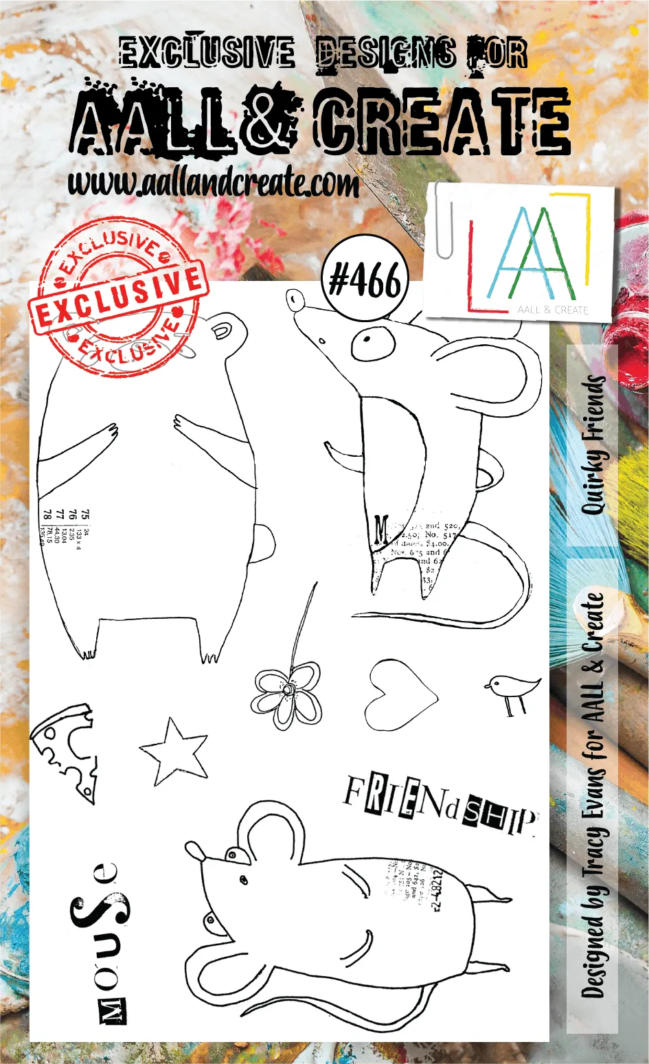 Aall and Create 466 Quirky Friends stempelsett figur