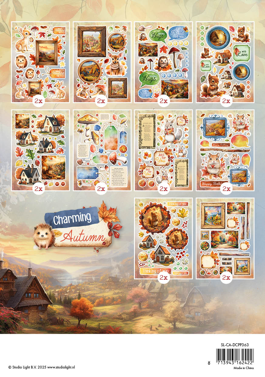 Studio Light Charming Autumn die-cut papir 20 ark