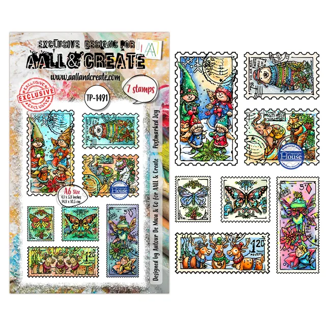 AALL & Create TP-1491 Postmarked Joy stempel A6 poststempel