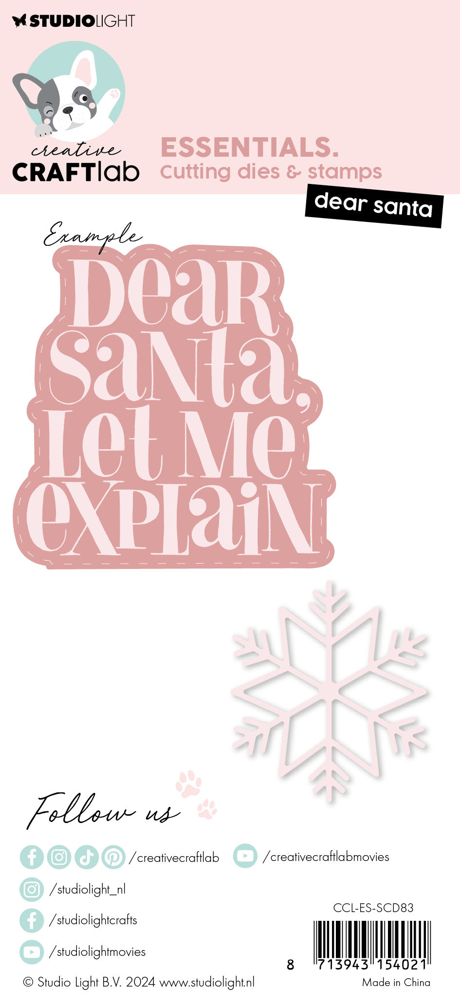Studio Light Creative Craftlab stempel og dies Dear Santa jul