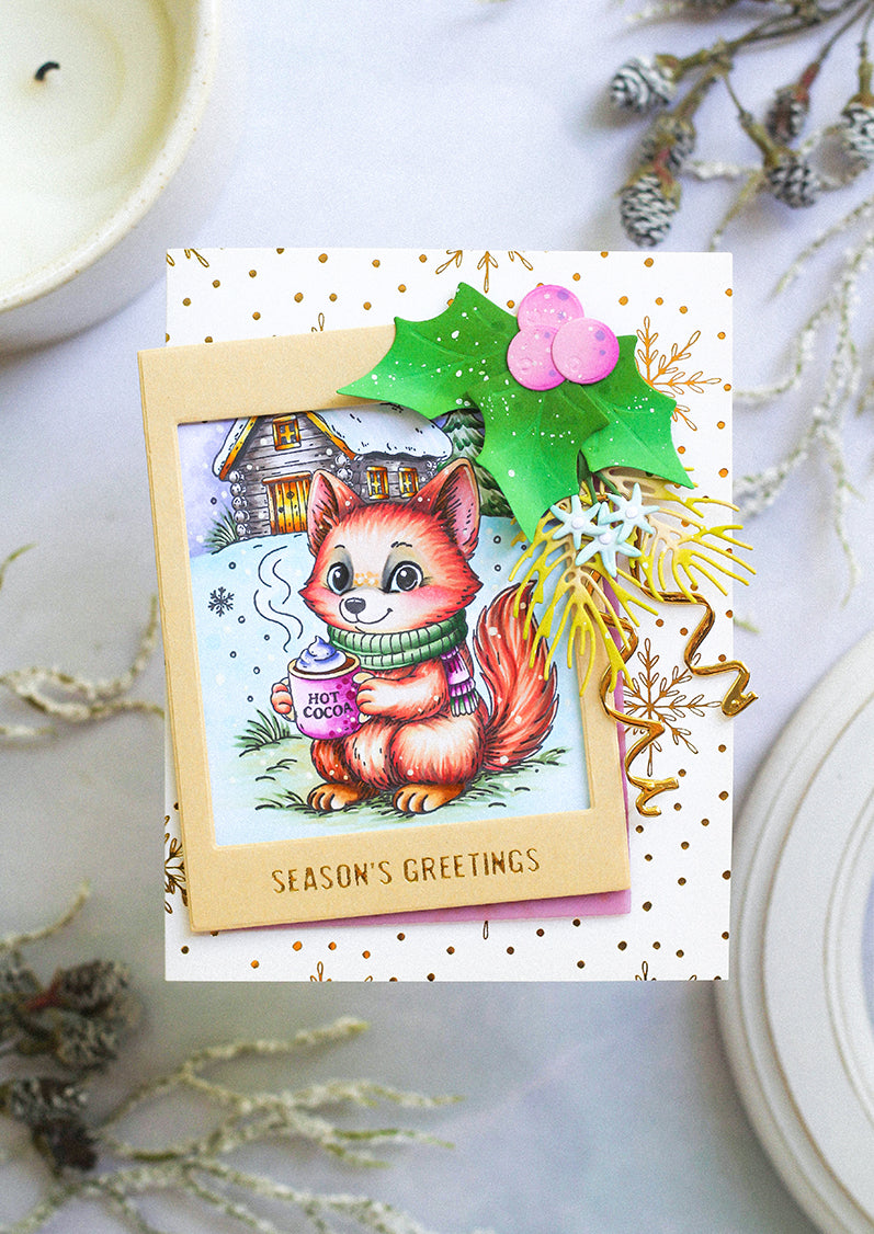 Studio Light Essentials Hot Cocoa clear stamp kakao vintermotiv