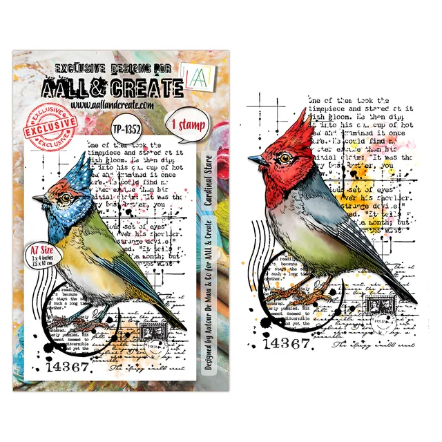 AALL & Create TP-1352 Cardinal Stare stempelsett A7 fuglemotiv