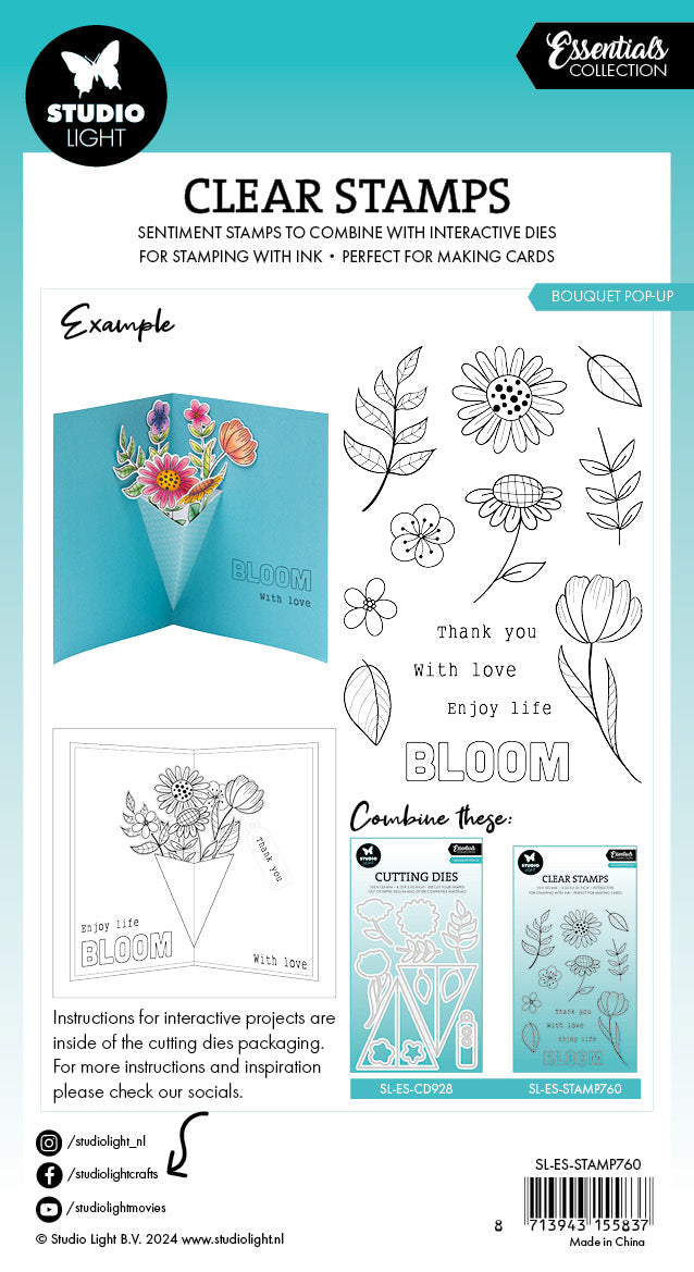Studio Light Essentials Bouquet pop-up clear stamp