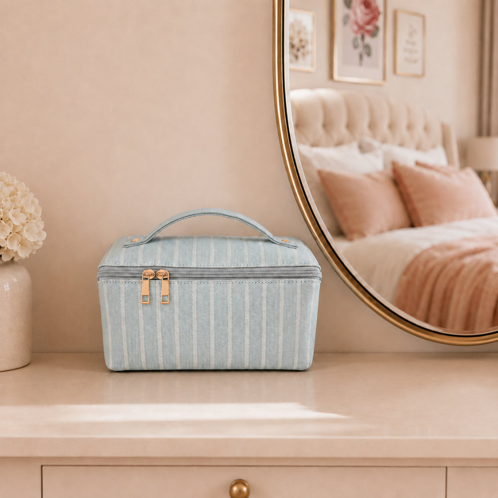 KaiserCraft Grace Collection Jacquard toalettmappe Sage Stripe stor