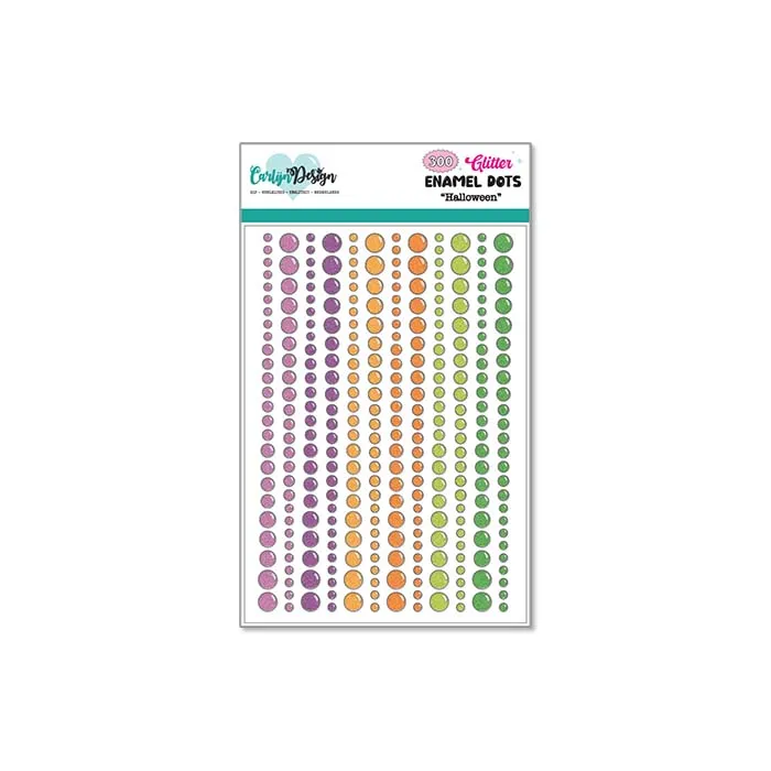CarlijnDesign Glitter enamel dots CDED-0011 Halloween 3 farger