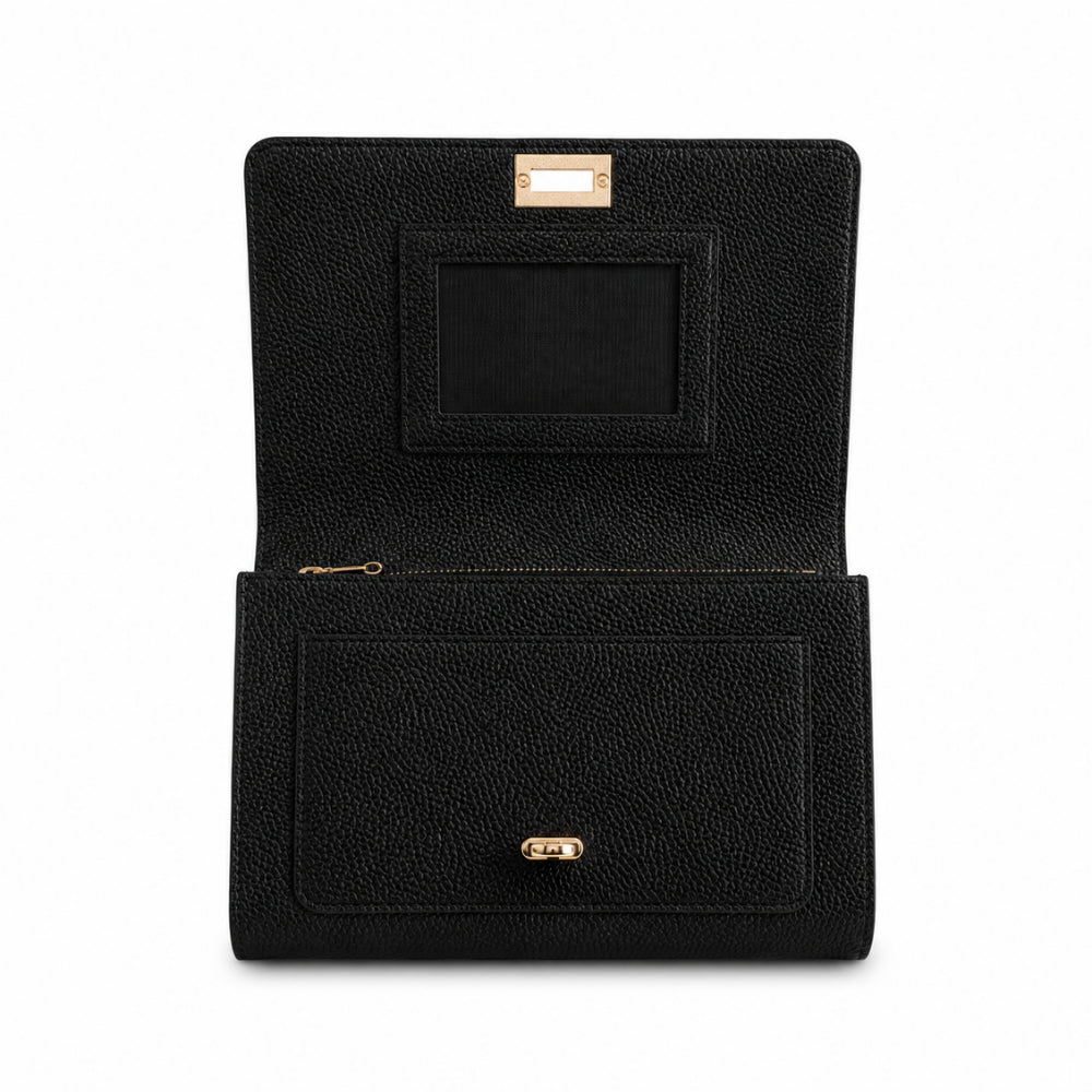 KaiserCraft K&Co Clasp Wallet clutch lommebok svart skinn