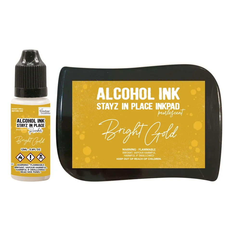 Couture Creations Stayz in Place stempelpute bright gold perlemor m/refill