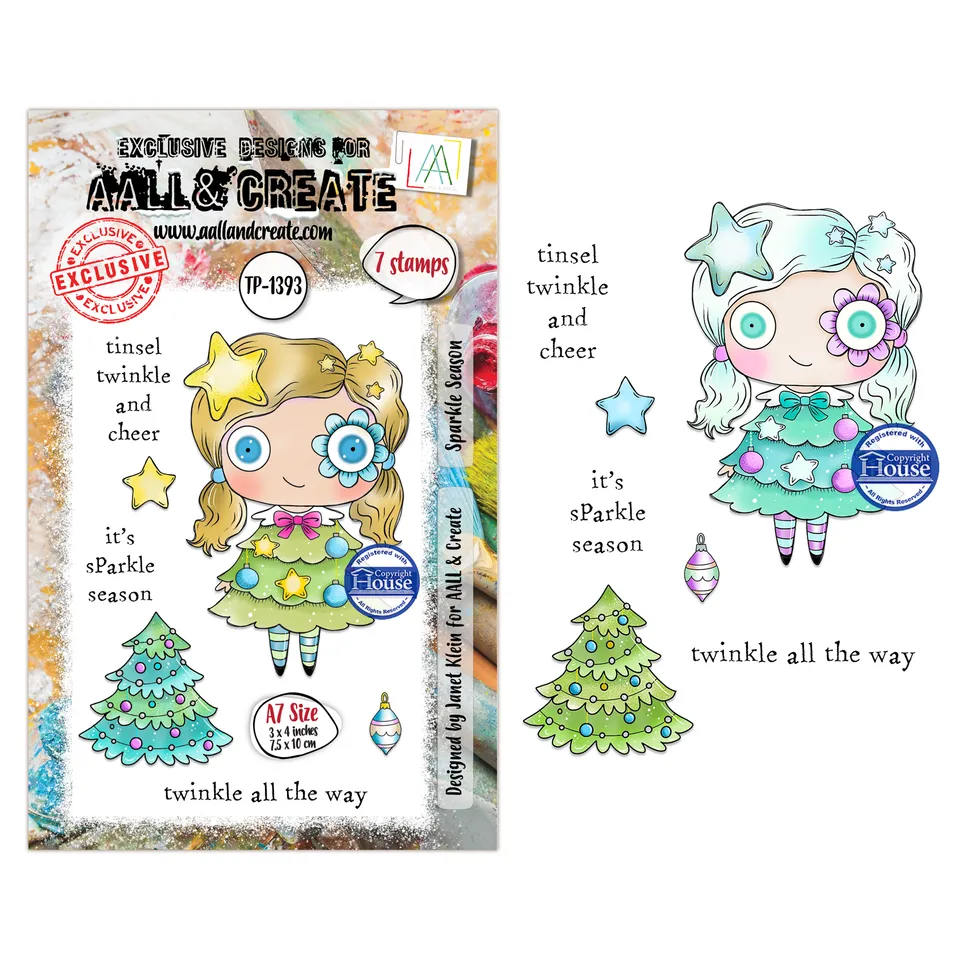 Aall and Create TP-1393 Sparkle Season stempelsett A7 jul