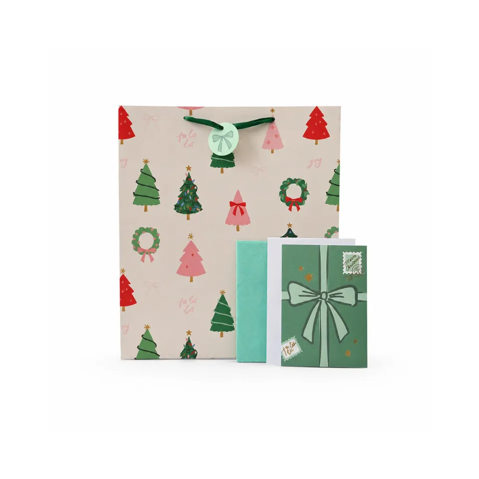 KaiserCraft Christmas Forest gavepose XL sett med kort