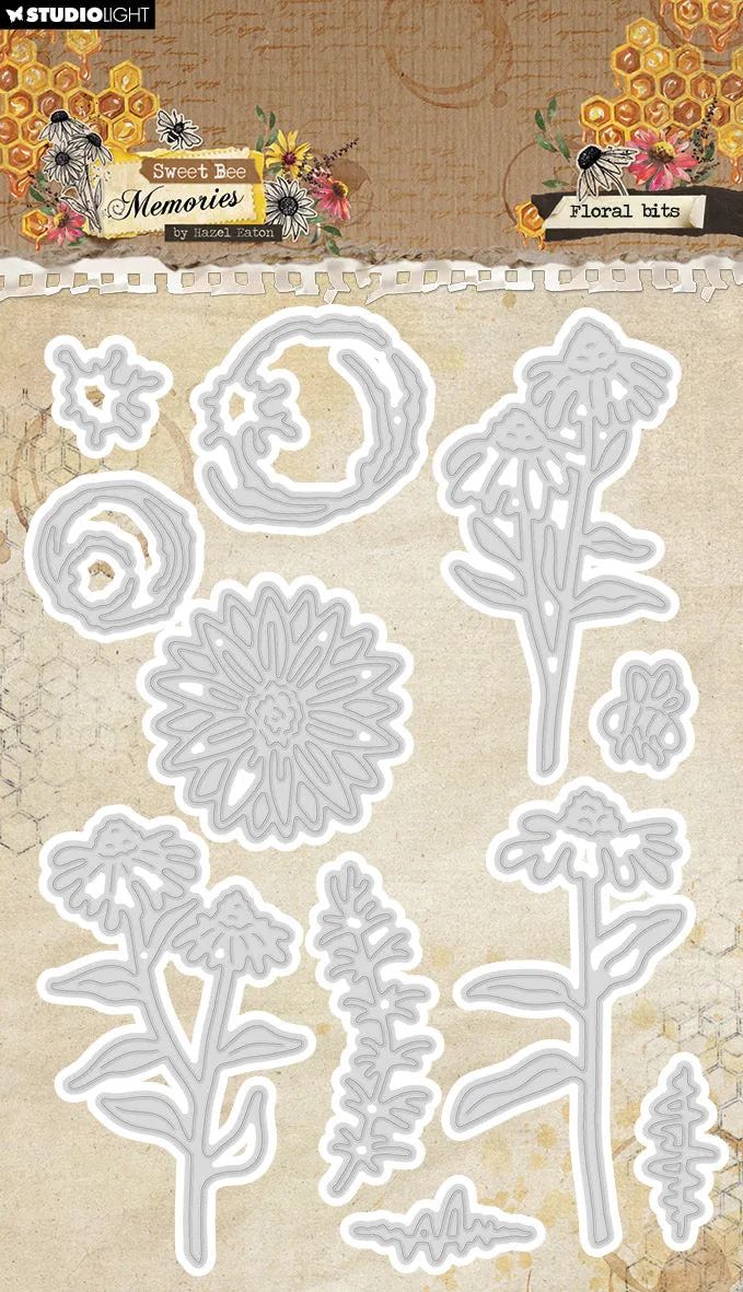 Hazel Eaton Sweet Bee Memories Floral Bits dies blomst